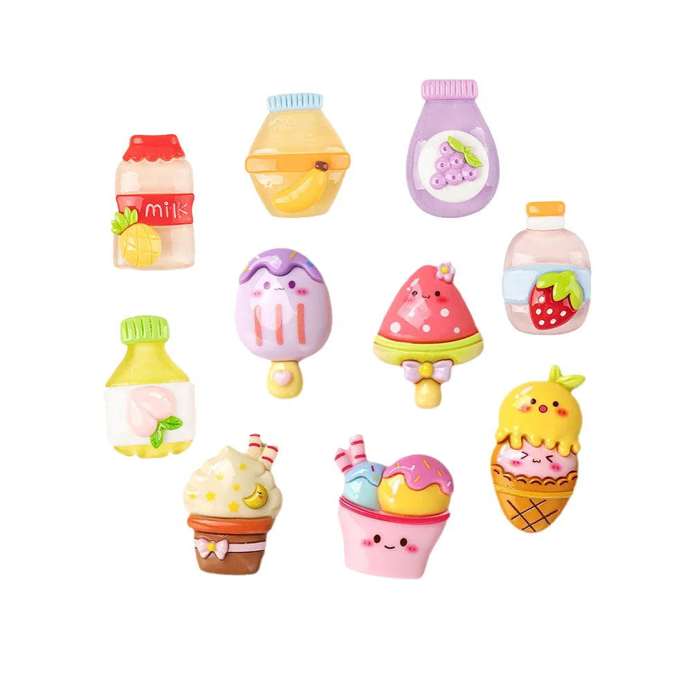 Lovely New Arrival Jelly Solid Effect Fruit Drink Bottle Design Flatback Large Resin Cabochons for Diy Craft