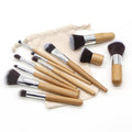 Wholesale Premium 11pcs Bamboo Gradient Shading Makeup Brush Set Fan Brush Synthetic Hair Face Eye Shadow Eyebrow Pencil