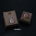 Luxury Artificial Red 5A Zircon 925 Silver Fashion Jewelry Sets Christmas Gift Jewelry Sets for Women