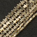 Smooth 4/6/8 mm 9K Gold Color Star Shape Natural Semi Gemstone Hematite Stone Loose Beads for Jewelry Making DIY 38cm Strand