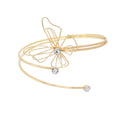 Adjustable Opening Gold Bracelet Creative Butterfly Rhinestone Alloy Cuff Simple Creative Design Opening Fashion Cuff Bracelets