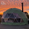 Luxury Couples 7M Diameter Igloo Geodesic Dome Tent PVC Outdoor Camping With Bathroom