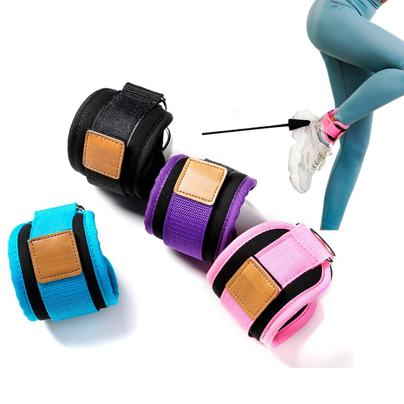Factory Fitness Adjustable Ankle Strap with Ankle Buckle Neoprene/Pu Leather 50cm Length Leg Strength Trainer for Cable Machines