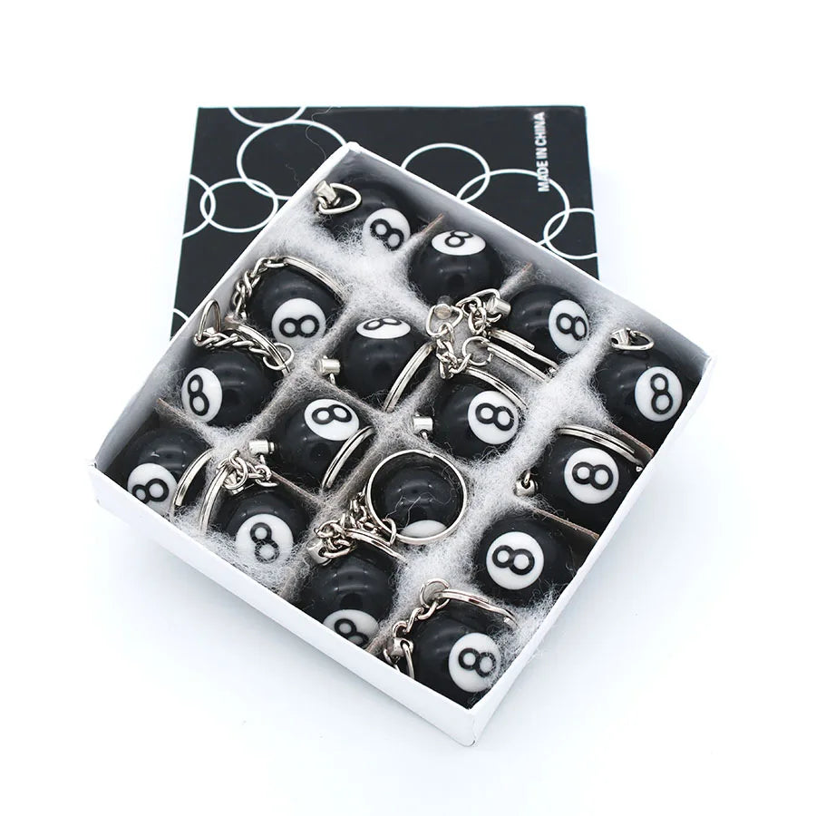 Popular No.8 Mini Eight Black Billiard Ball Key Chain for Sale