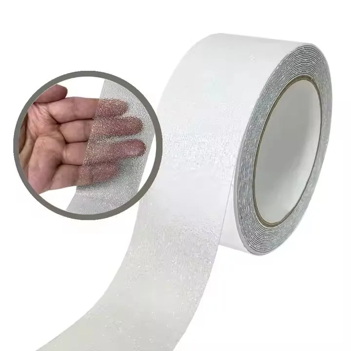 4 Inch X 35 Feet Water Activated PVC Waterproof Anti-Slip Tape Single Sided Rubber Translucent Stair Tread Carpet Toddler Kids