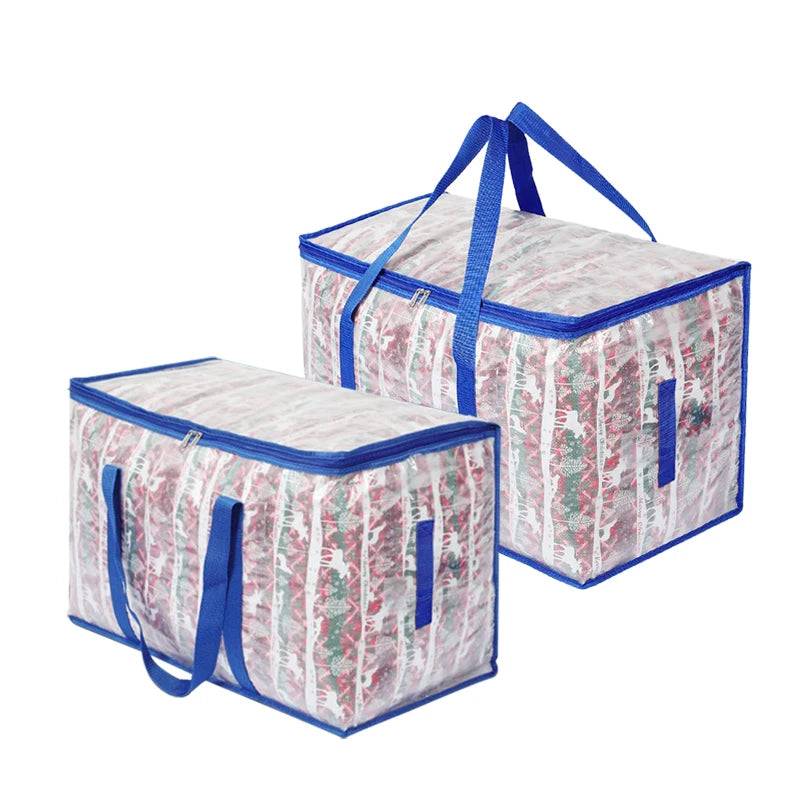 PP Woven Large Clothing Blanket Bed Sheet Toys Gifts Organizer Storage Bag Clear Zipper Moving Bags