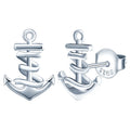 925 Sterling Silver Woman's Earring Cute Anchor Style with Gold and Silver Plating for Weddings and Parties