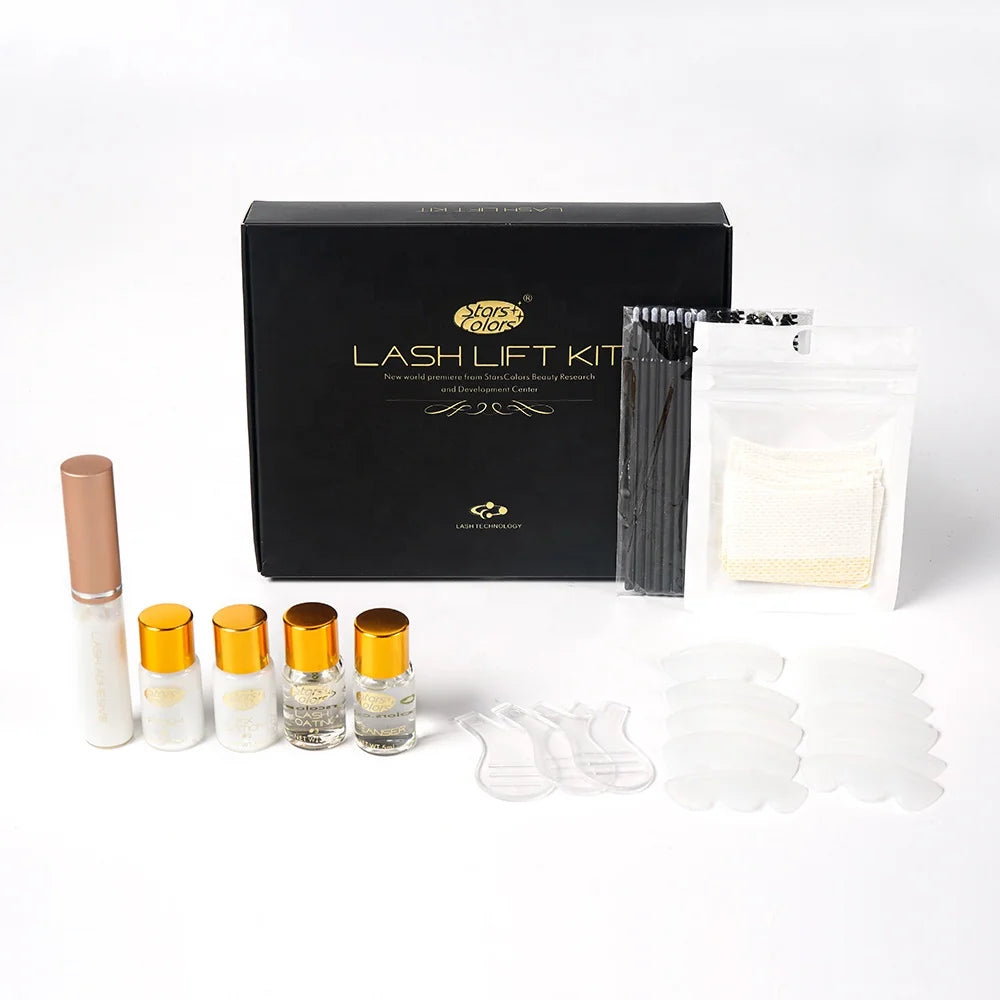 SK-003 Starscolors 3-5 Mins Black Fast Vegan Lash Lift Kit Permanent Fast Perming Set Eyelash Lift Kit With Lash Coating