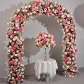 Artificial Silk Rose pink Flower Arch Wedding Background Decoration Artificial Flowers Arch