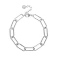 Women's Stainless Steel Bracelet New Simple Popular Hollow Paper Clip Chain with Temperament Fashion Charm Accessory