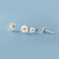 Hot Selling Classic Cute Design 925 Sterling Silver Daisy Flower Stud Earrings S925 Girl Women