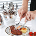 High-Value Stainless Steel Tableware Set Gold Silver Rose Egg Cross-Border Design Reusable Knife Fork Spoon Wholesale