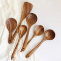 Best-selling Kitchen Accessories Versatile 6PCS Houseware Kitchenware Wood Kitchen Tools Reusable Cooking Utensils Sets Wooden