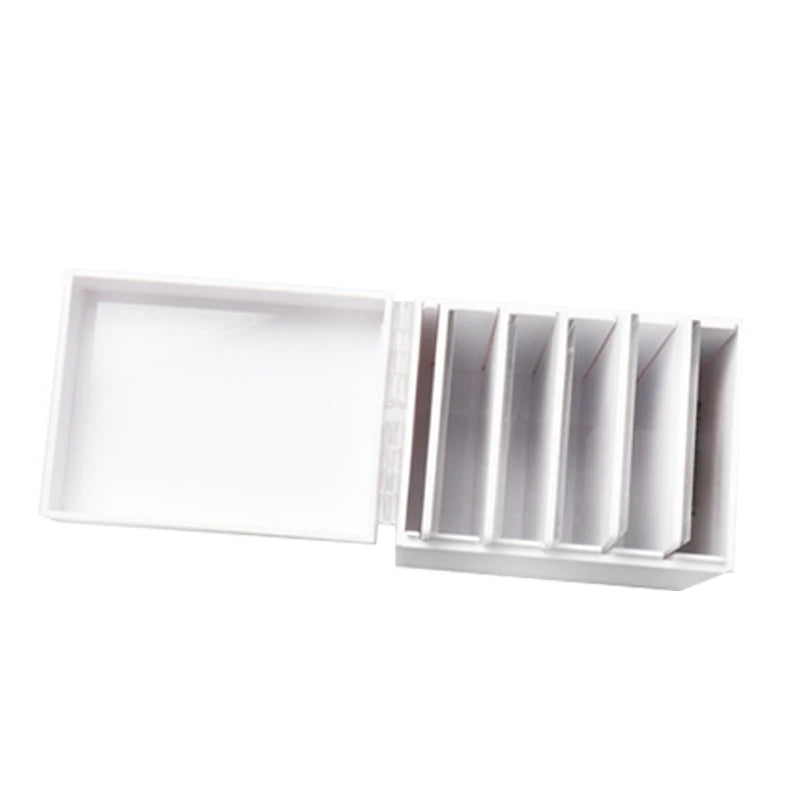 New White Marble Acrylic Lash Tools Eyelash Tile Storage Box With 5 Pallets Acrylic Eyelash Fan Tray 5-tier Lash Tile Holder