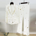 Plus Size Women Clothing Long Sleeve Elegant Two Pieces Sets Long Blazer Luxury Casual Dresses