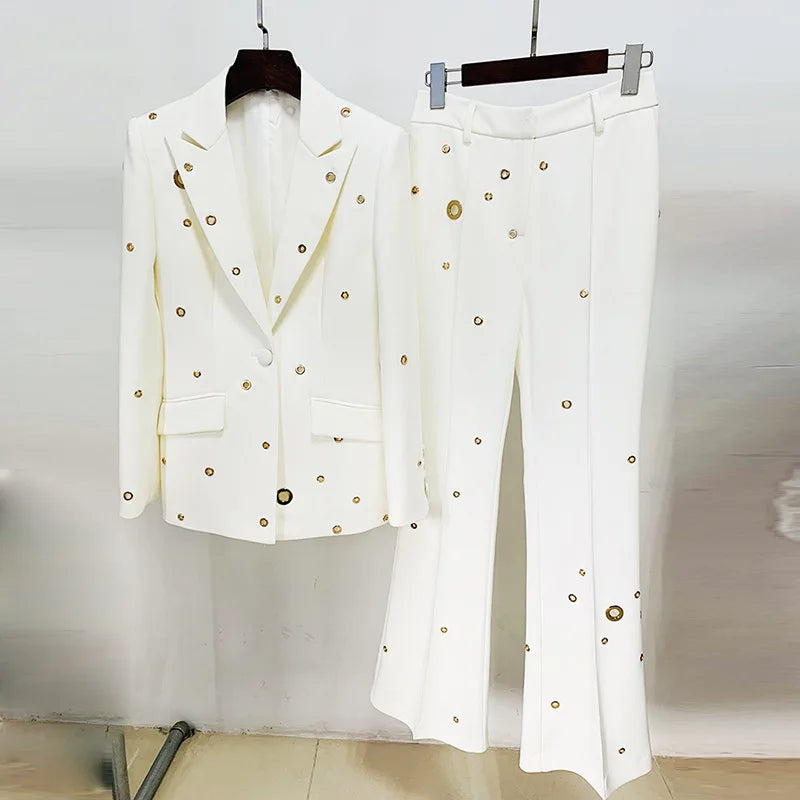Plus Size Women Clothing Long Sleeve Elegant Two Pieces Sets Long Blazer Luxury Casual Dresses