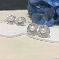 New 3D Lotus Leaf Freshwater Pearl Stud Earrings 7-8MM Natural High Quality Zhuji Pearl Jewelry Elegant Stud Design