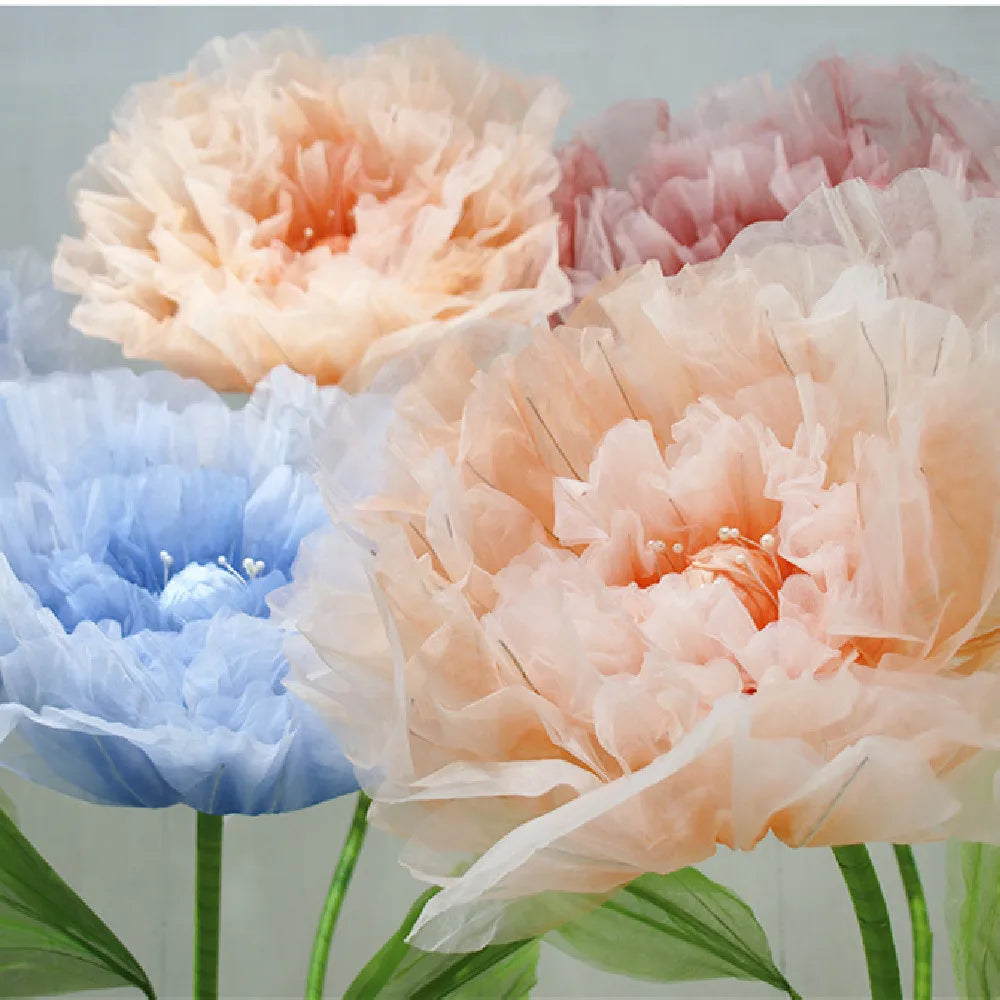 L751 Artificial Red Blue White Pink Handicraft 3D Silk Huge Flower for Wedding Mother's Day & Christmas Decor