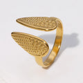 Beimai OEM Ring 18k Gold Stainless Steel Non-fading Wing Open Ring
