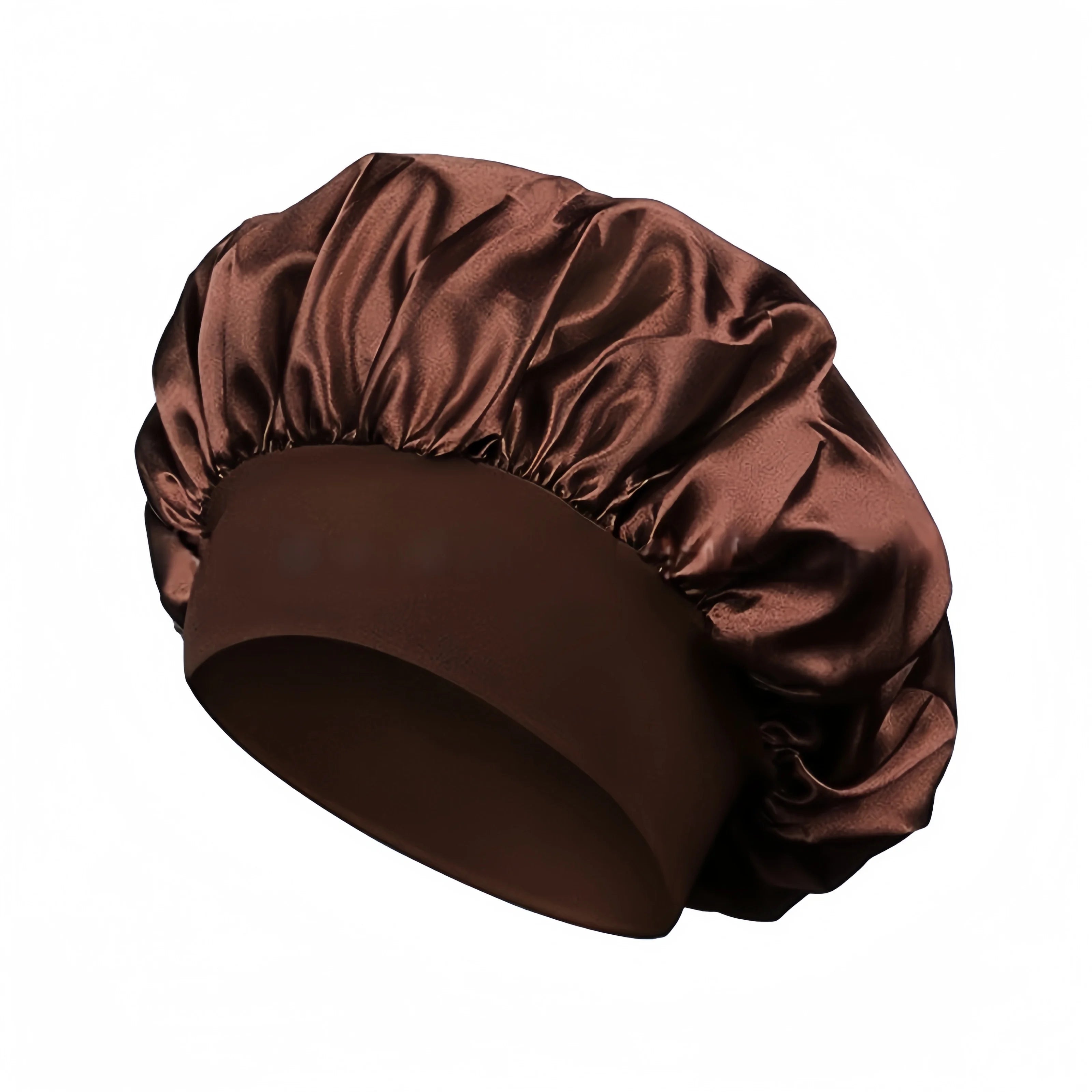 Women's Satin Solid Wide-brimmed Sleeping Hat Night Sleep Cap Hair Care Bonnet Nightcap for Women Men Unisex Cap Shower Hats