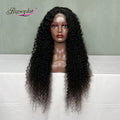 16inches to 22inches Natural Hair Wig Black Virgin Hair Deep Wave Transparent Lace Wig for Black Women