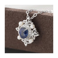 YBO 0.55CT Natural Sapphire CZ Geometric Pendant 925 Sterling Silver Fine Jewelry for Weddings and Parties