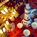 Eid Mubarak Ramadan Plastic Lantern LED Lights 2M Battery Box Home Decorations for 2024 Festival