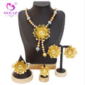 MEIZI Gold Plated Jewelry Set Hotsale Fashion Elegant Luxury Ladies Party Wedding Jewelry for Engagement and Gift Giving