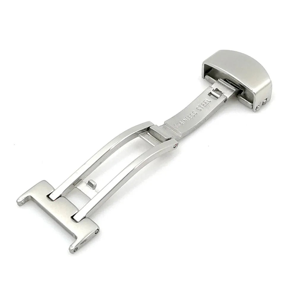 Solid Fold Button Clasp for Watches Stainless Steel 14mm 16mm 18mm 20mm 22mm Butterfly Deployment Buckle Watch Band Accessories
