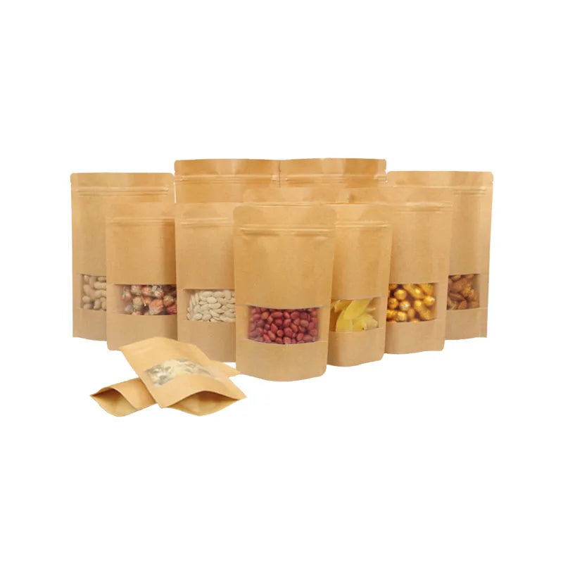 Matte Kraft Paper Zip Bag Stand up  Food Safe Pouch Packaging Doypack