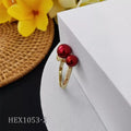 Wholesale Hawaiian Jewelry Rings Double Pearl Fashion Jewelry Gold Ring With Nice Scroll for Women