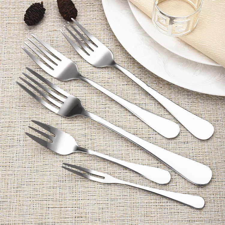 High Quality Restaurant Stainless Steel Fork Silverware Cutlery Five Pcs Pasta Steak Dessert Fork Set
