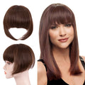 AliLeader Hot Selling 35 Colors Natural Top of Head Straight Clip on Bangs Synthetic Hair Topper with Neat Bangs for Women Girls