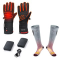 ELECOZY Must-have Warm Christmas Gift Set in Winter Ski Motorcycle Sport Portable Battery Rechargeable Heating Gloves Warm Socks