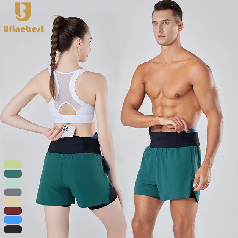 Running Jogging Sport Men Women Casual Drawstring Wicking Summer Beach Stretch Shorts Workout Athletic Shorts With Pockets