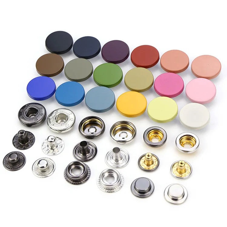 Manufacturers Four-Button Metal Hidden Color Spray Paint Flat Button Wind Coat Fastener Snap Button Wholesale