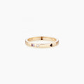 LOZRUNVE 925 Sterling Silver Minimal Art Design Three Stone Stacker Ring 18 Karat Gold