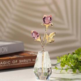 Wholesale Handmade 3D Red Pink Crystal Rose Various Flower Model Love Home Decoration Wedding Return Gifts Valentine WDY0397
