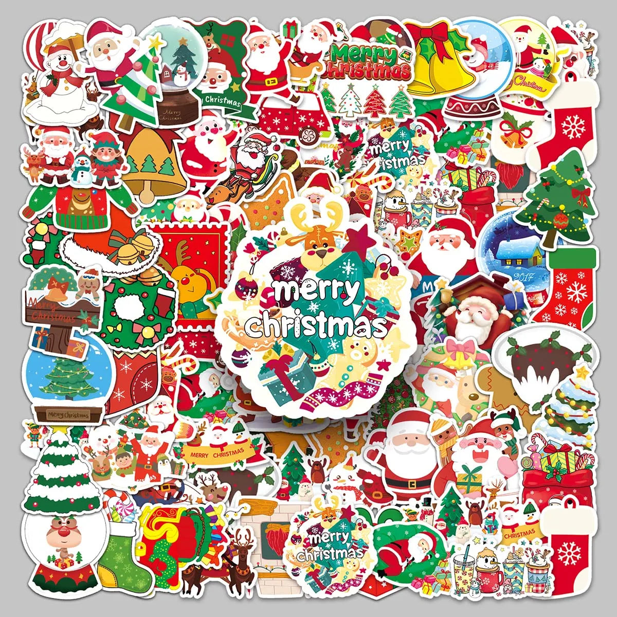 102PCS Factory Wholesale Camera Stickers Holiday Atmosphere Feeling Waterproof PVC Decorated Christmas(EF) Stickers