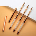 BYoung Beauty Kolinsky Sable Hair Acrylic Nail Brush Rhinestone Handle Gold Color Size 2-18 for Professional Nail Salon Home Use