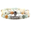 MANCHAO Hot Selling 8mm Stone DIY Jewelry Bracelet Men's and Women's Fashion Owl Elbow Set Elegant Bangles