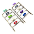 Meetee BS061 Bag Accessories 12.5cm Silver Square Glossy Double Ear Wallet Frame 20mm Colorful Candy Beads Decorative Purse Frame
