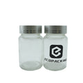 Custom Medicinal Glass Bottle 30ml 60ml 120ml 150ml Amber Clear Wide Mouth Glass Packaging Medicine Pill Capsule Vitamin Bottles