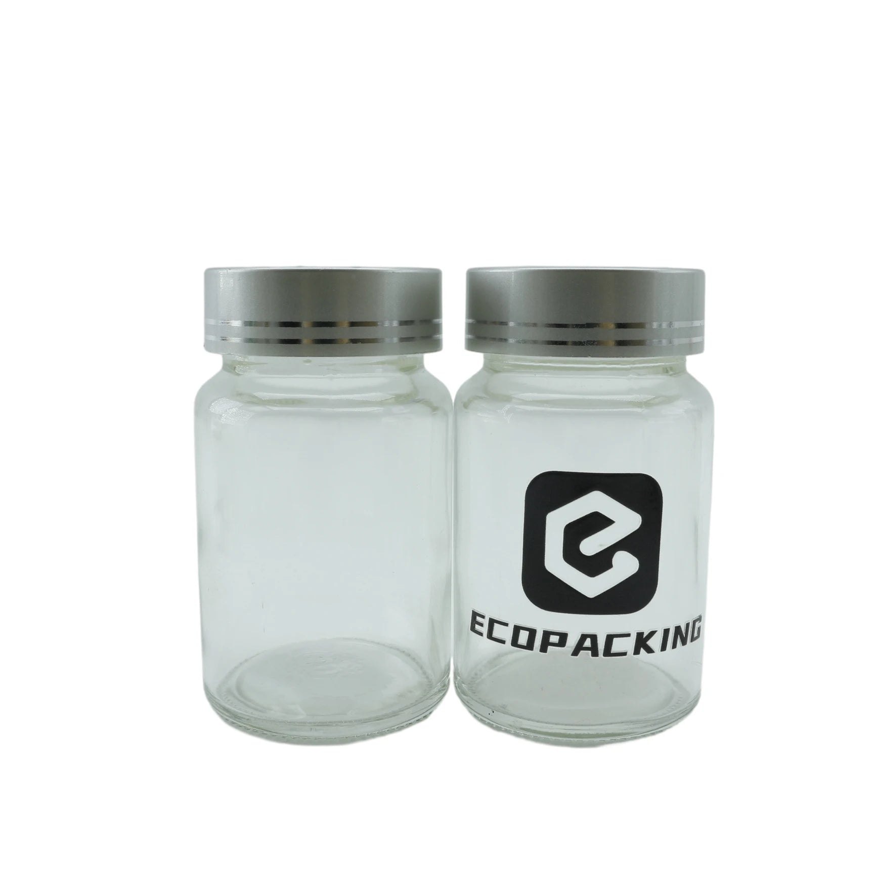 Custom Medicinal Glass Bottle 30ml 60ml 120ml 150ml Amber Clear Wide Mouth Glass Packaging Medicine Pill Capsule Vitamin Bottles