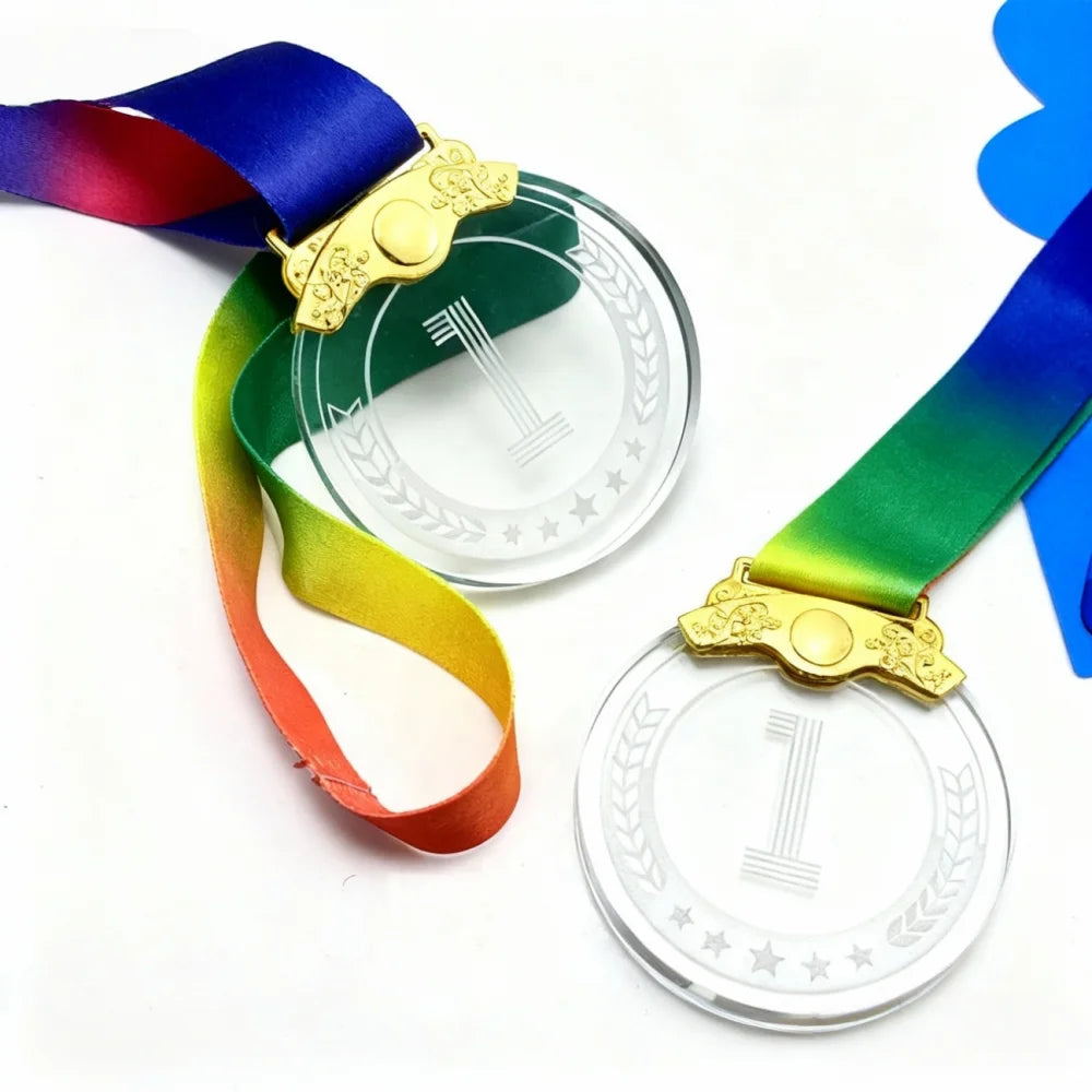 Crystal Medal Trophy UV Printing Sports Event Champion Award Cup Glass Craft Gift Souvenirs Home Decoration Awards