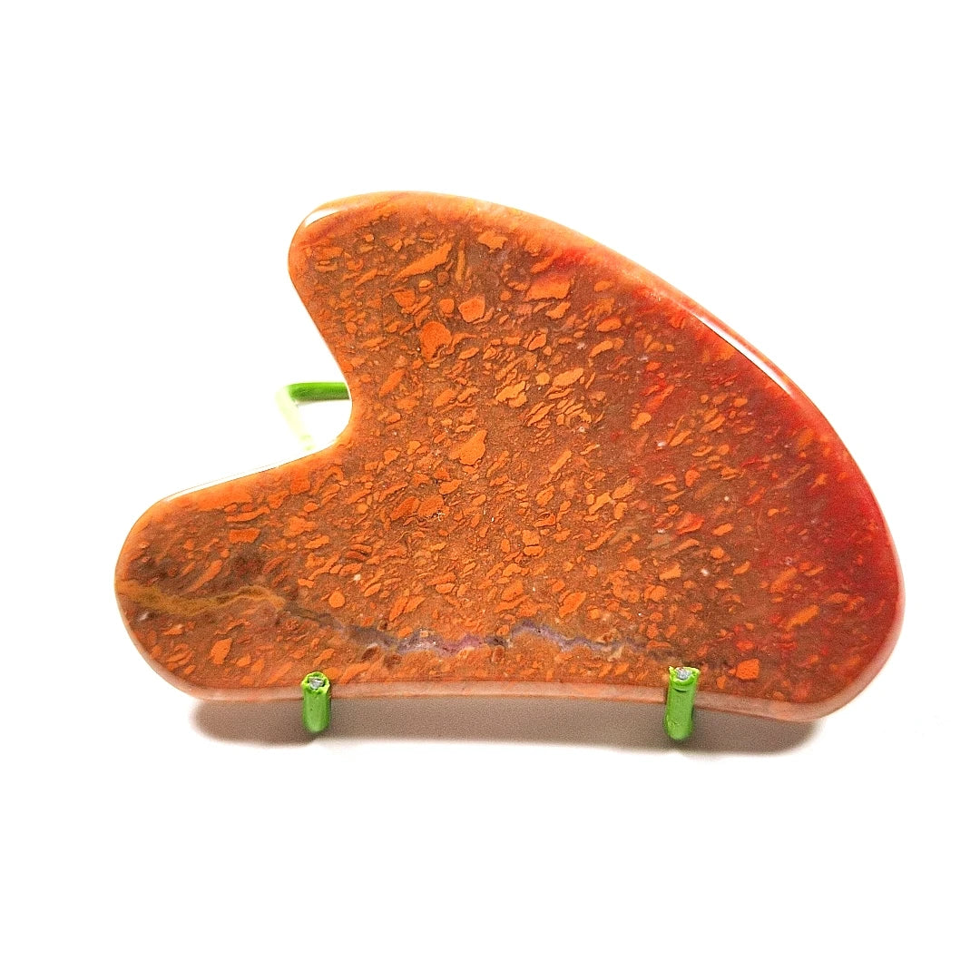 HY Hot sale natural mookaite jasper beauty heart facial gua sha scraping massage tools