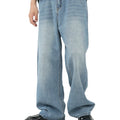 Vintage Washed Baggy Cargo Pants Men Wide Leg Streetwear Denim Jeans Custom Logo Loose Fit Trousers Manufacturer