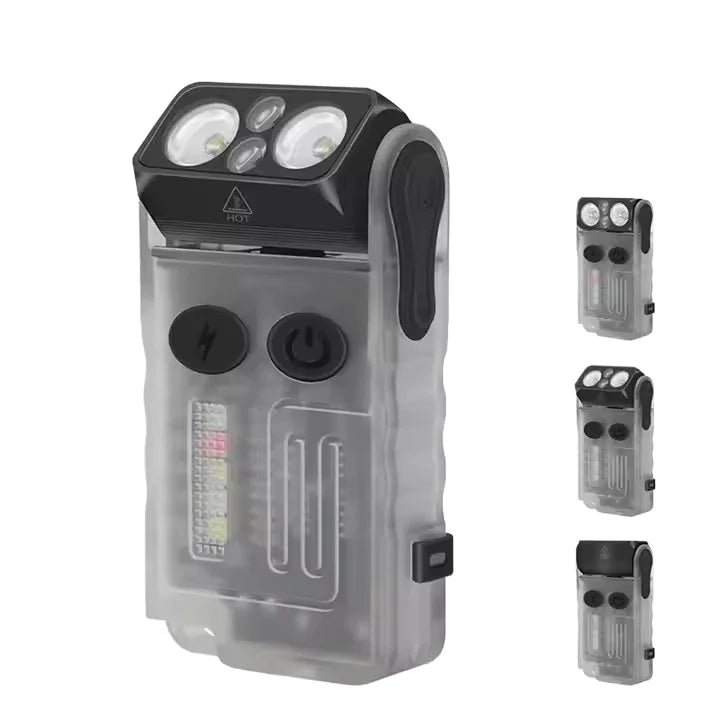 Boruit V20-1 Super Bright Flashlight 13 Light Modes 180Â° Rotating Led Flashlight Mini with UV Light Magnetic Black White Torch