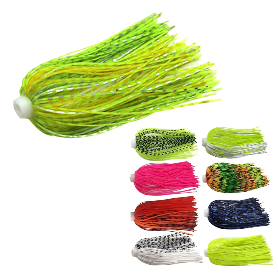 TOPIND 64mm 80 Strands Silicone Skirts Artificial Soft Bait Fishing Umbrella Skirt for Jig Fishing in River Lake Stream