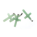 Wholesale Natural Pink Quartz Obsidian Cross Charm Healing Stone Cross Pendant